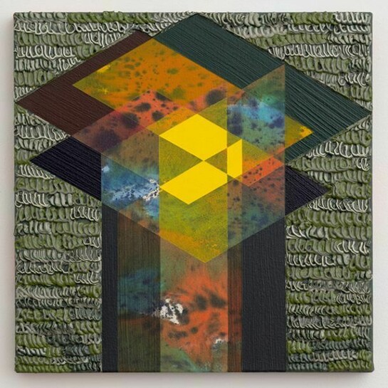 Nichole van Beek, Tease, 2013, acrylic on canvas, 15 x 15 inches. Courtesy of the artist and Jeff Bailey Gallery, New York