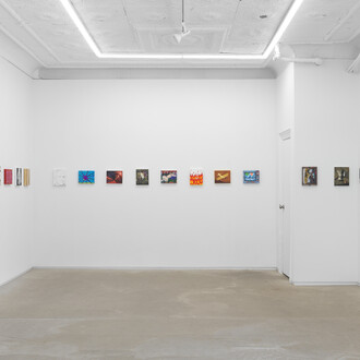 Various artists, Small format painting, exhibition view. Courtesy of 56 Henry Gallery