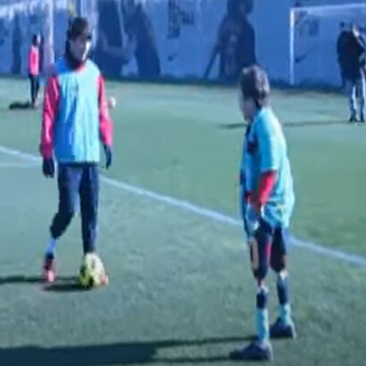 Lionel Messi playing football with Soufian, a boy who lost both his legs to Laurence-Sandrow syndrome