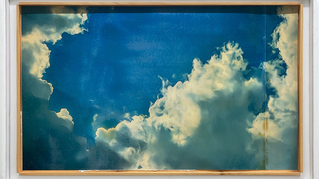 Doug & Mike Starn, Untitled (Sky), 2023, ultrachrome K3 epson ink jet print on gelatin hand-coated Zerkall paper and scotch tape, 24x36 inches © Doug & Mike Starn. Courtesy Robert Mann Gallery