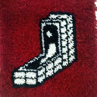 Allegra Pacheco, Shagrug square (maroon), 2015