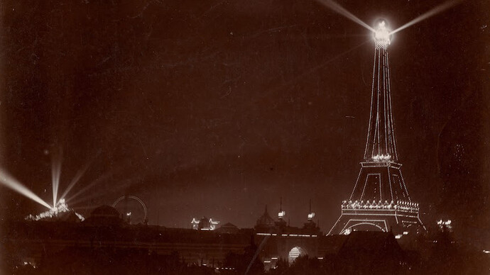 Louis-Gabriel Loppé, Vue de la Tour Eiffel et de la Grande Roue (View of the Eiffel tower and the
great wheel) (detail), ca. 1900. Courtesy of De Young Museum