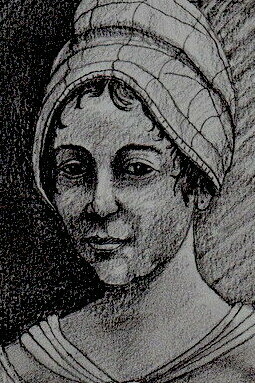 Retrato a lápiz, idealizado de Isabel Zendal Gómez, por Ramón Palmeral