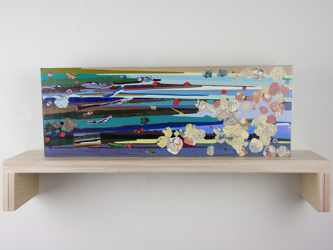 Laura Moriarty, The Clouds 1, 2015, pigmented beeswax, 7.75 x 20 x 2.5 inches