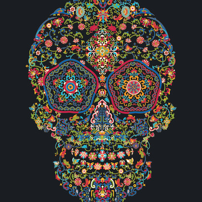 Jacky Tsai, Floral Skull, courtesy of Jacky Tsai and The Fine Art Society 