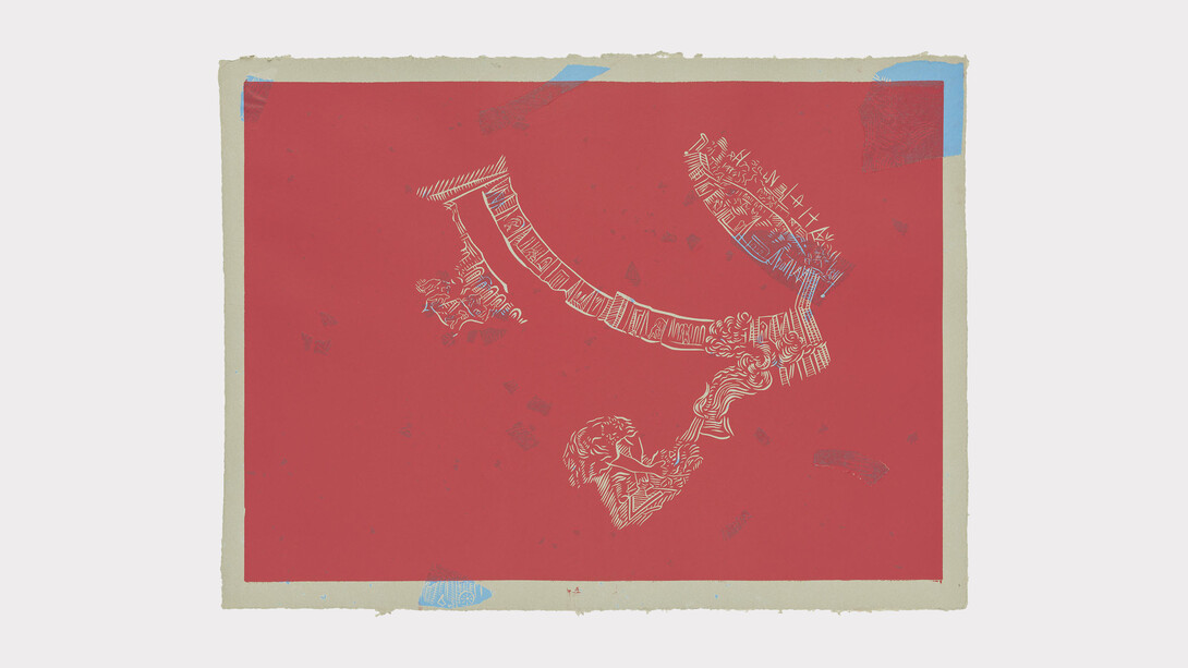 Mariana Castillo Deball,
from the series "Cada cosa es Babel 2", 2023,
signed and dated,
unique print on handmade paper,
56.5 x 76.5 cm. Courtesy of the artist and Mendes Wood DM