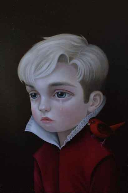Raúl Guerra, "Hamlet", oil on panel, 12 x 9 inches