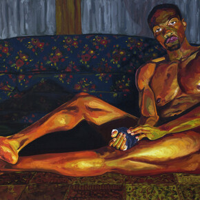 Jordan Casteel, Yahya, 2014. Oil on canvas; 52 x 72 in. The Collection of Jim and Julie Taylor. Image courtesy of Sargent's Daughters, New York © Jordan Casteel