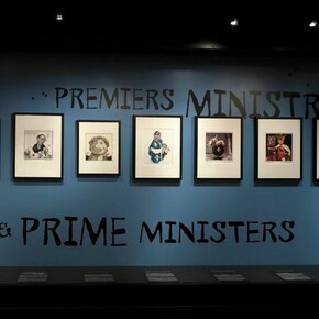 Aislin: 50 Years of Cartoons, Exhibition view. Courtesy of McCord Museum