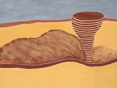 Myria Demouilpied, Traveling spirits. Natural ochre on paper, 120x90cm