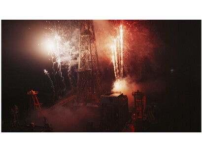 Julian Charrière, Controlled Burn, 2022, 4K film, 16:9 aspect ratio, 3D ambisonic soundscape, continuous video loop, 32 minutes, © Julian Charrière / VG Bild-Kunst, Bonn 2023. Courtesy of Sean Kelly