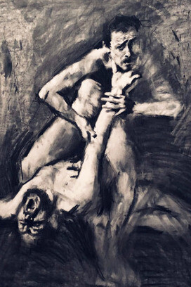 Couplings V, 2022, Roberto Murillo. Carboncillo sobre papel
