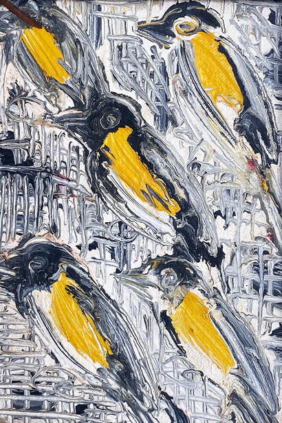 Hunt Slonem, Finches, 1993. Courtesy of Madelyn Jordon Fine Art