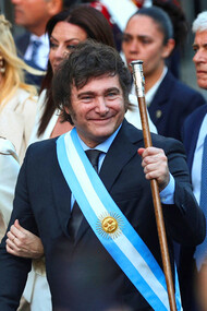 Argentina's President Javier Milei and Vice President Victoria Villarruel on the day of his inauguration, in Buenos Aires, Argentina December 10, 2023