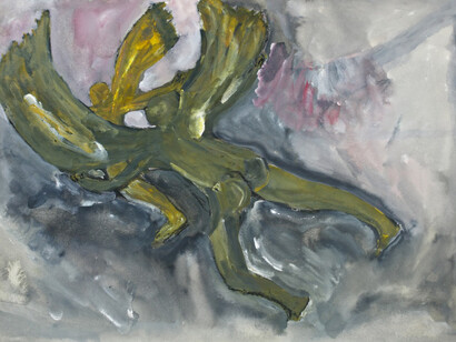 Patrick Hall, Two Angels, (Thailand Series), 2014, mixed media on paper, 42 x 60 cm
