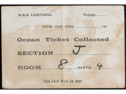 Third class boarding card - National Museums Liverpool; believed to be copyright expired