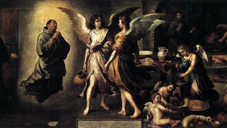 Bartolomé Esteban Murillo  (1617–1682) "Fray Francisco y la cocina de los ángeles", 1646, Museo del Louvre, París, Francia