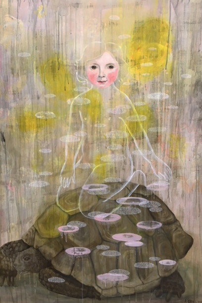 Anne Siems. Giant Turtle, 2017, Acrylic on Wood Panel, 48x36