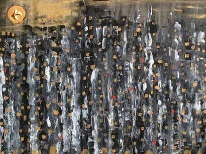 Matilde Calamai, City Night, 2013, Acrylic on Canvas, 20" x 28"