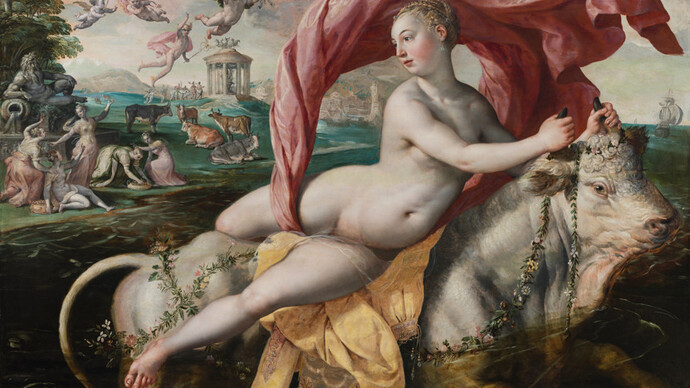 Martin de Vos, El rapto de Europa (detail), c. 1570-1575. Courtesy of Museo de Bellas Artes de Bilbao