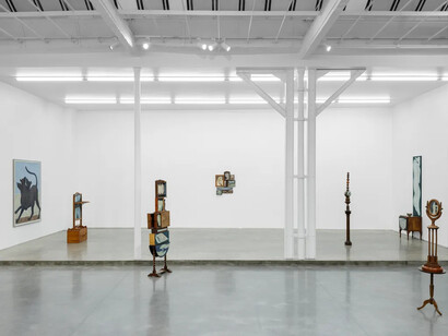 Shuo Hao, Huile de vitre, vue d'exposition. Avec l'aimable autorisation de la Galerie Derouillon