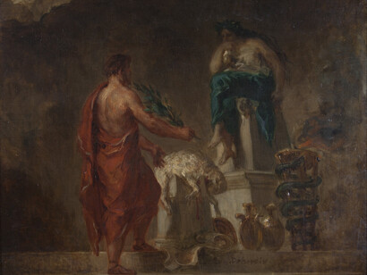 «Licurgo consultando la pitonisa», E. Delacroix (1798-1863)