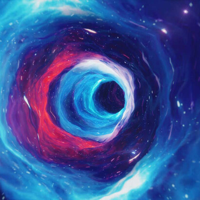 Representación gráfica de un agujero de gusano