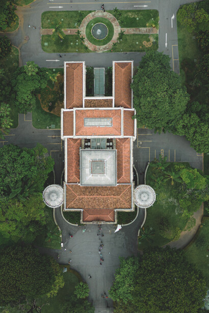 Palácio da Liberdade visto de cima, edifício construído em 1897 no centro histórico de Belo Horizonte, Minas Gerais, Brasil