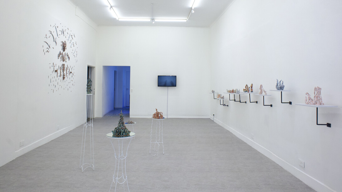 Víctor Enoc, Pulso líquido, vista de exhibición. Cortesía de la Linse Galería