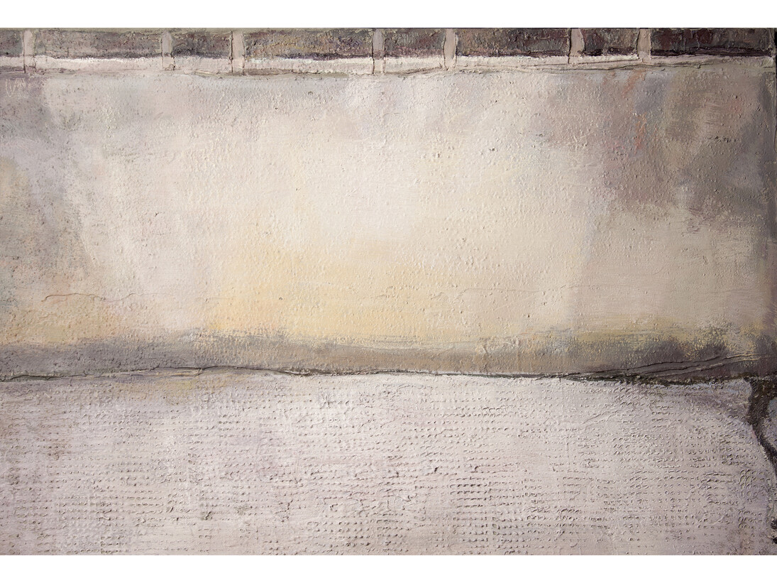 Delta 1, 2014, Concrete &amp; acrylic on canvas © David Hepher, courtesy of Flowers Gallery, London and New York