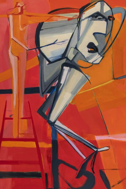 Jamie Gray Williams, Das Ding (detail), 2024, Acrylic and oil on canvas, 86 x 66 in
