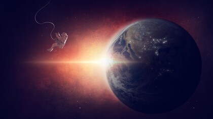 Dos motas en el espacio