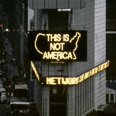 Alfredo Jaar, A logo for America, 1987. Courtesy of Galerie Lelong