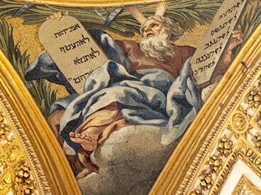 Moses with the Tablets of the Law, Pendentive, Chapel of the Pietà, Saint Peters’s basilica, Vatican
