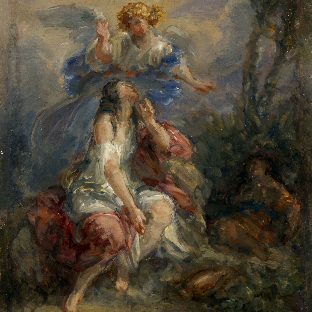 Giovanni Carnovali, detto Il Piccio, Agar nel deserto, dettaglio, olio su tela, 30 x 23 cm