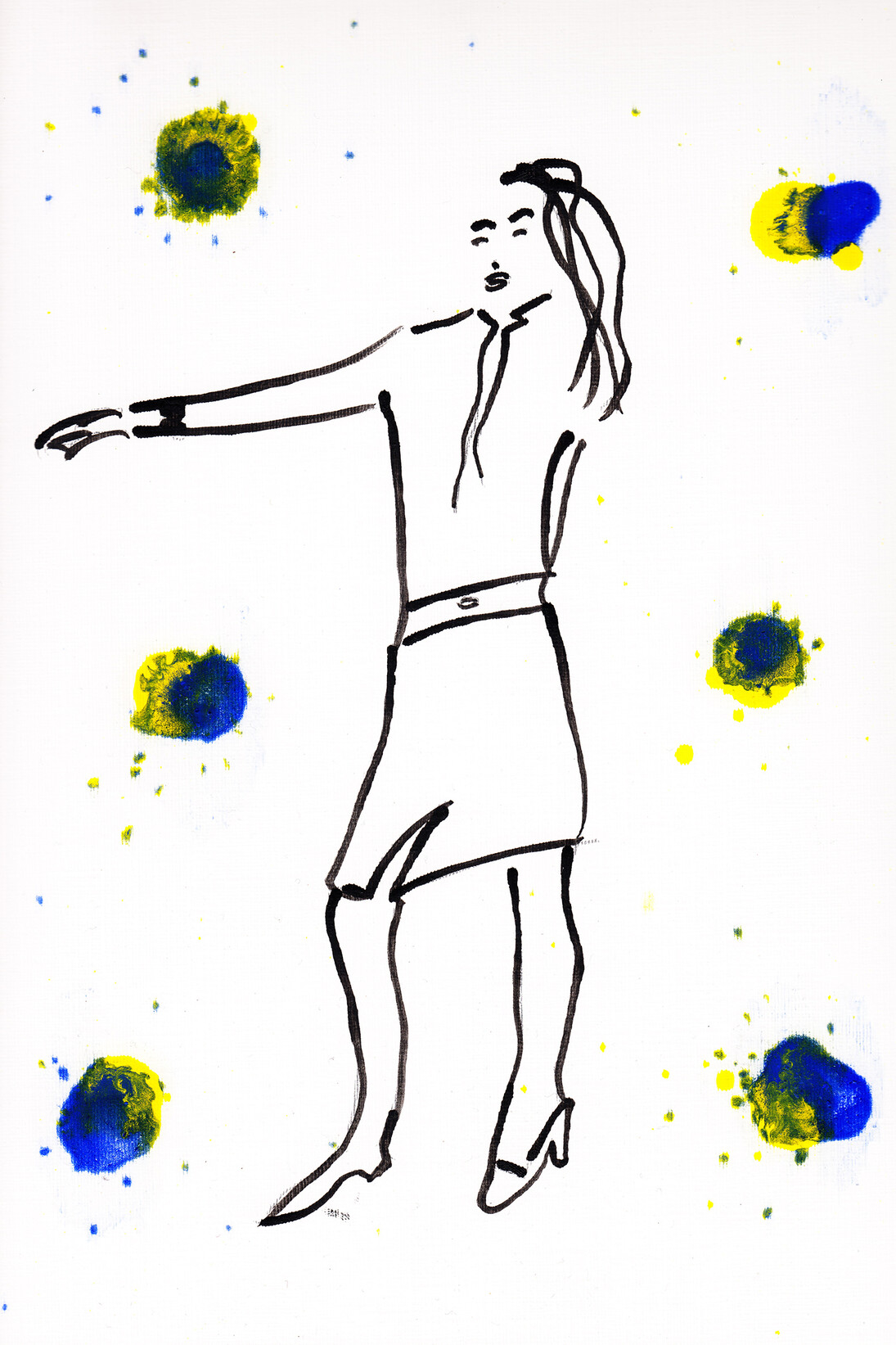 Lorenzo Belenguer, An Alpha-Female Dancing, Original Oils on canvas paper, A4 (21 x 30 cm) unframed, 33 x 43 cm framed