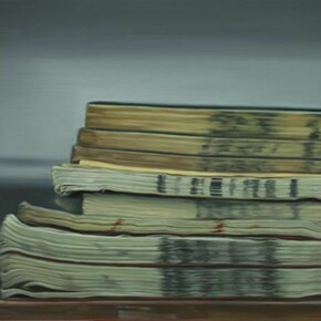 Xie Xiaoze, Chinese Library No. 51, 2012, Oil on Linen, 39 3/8 x 59 in. Courtesy of the artist and Chambers Fine Art