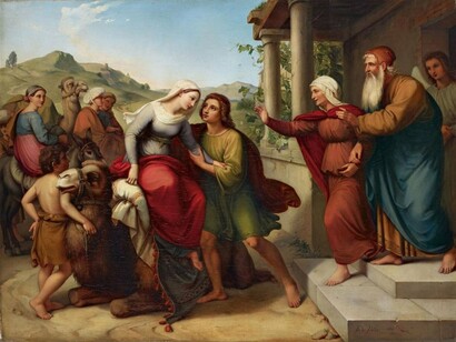 Eduard Ihlée: El arrivo de Sarah, esposa de Tobías, 1839