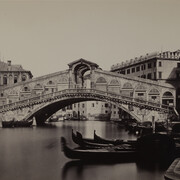 The Rialto Bridge, Venice, with the Fondaco dei Tedeschi Behind, Carlo Ponti © National Museums Liverpool
