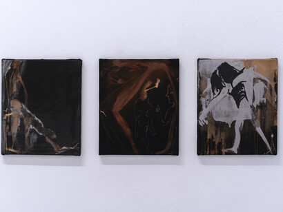 Irene Anguita, Get in line, vista de exhibición. Cortesía de El Chico Galería. Foto por Goro Studio