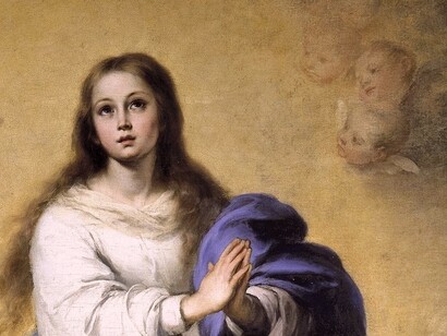 Murillo realizó varias versiones de la Inmaculada: «La Inmaculada del Escorial» (detalle), 1660