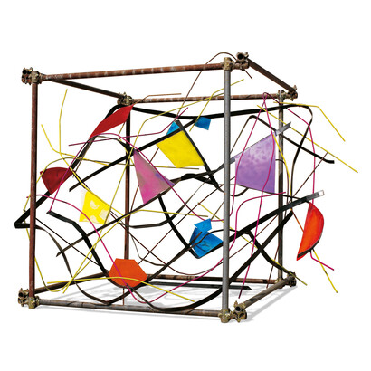 Visione focale, ferro e lexan cm 200 x 200 x 200, 2004
