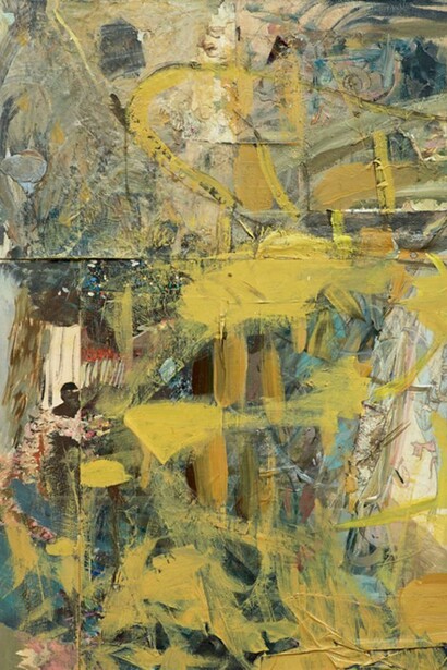 Katy Moran, Beautiful Man, 2013, collage, acrylic and frame on board, 64.4 x 45.2 cm, 25 3/8 x 17 3/4 ins, Courtesy Stuart Shave/Modern Art, London