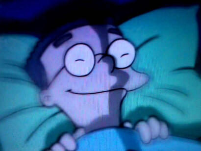 Smithers en su cama soñando con el señor Burns