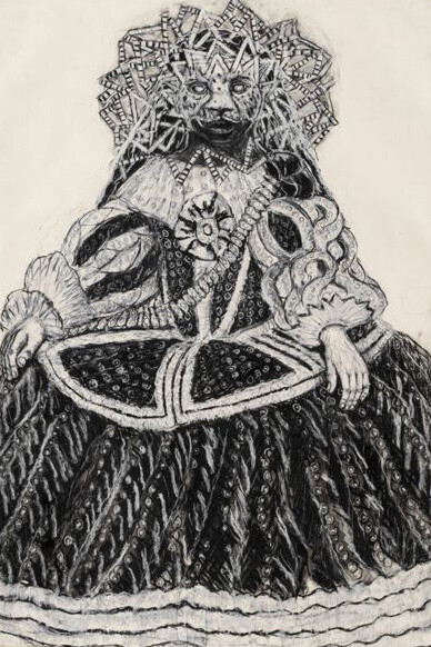 Hew Locke, Infanta 2 (detail), 1997–98. Courtesy of the Museum of Fine Arts