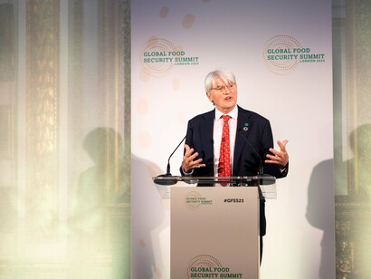 The Right Honourable Andrew Mitchell MP, Minister of State for International Development, talking at the Global Food Security Summit in London, 20 November 2023