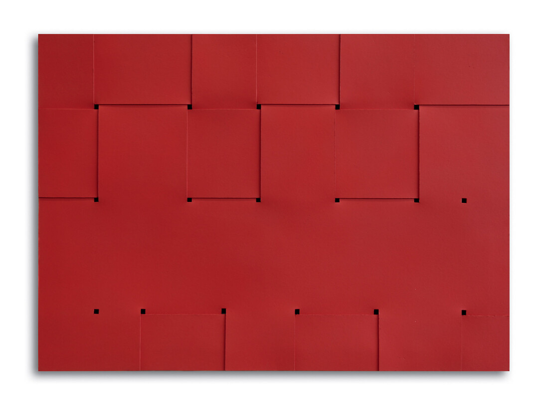 Armando Marrocco, Intreccio, 1968. Smalto rosso su cartone, 72,2x100,2 cm. Courtesy of Museo delle Arti di Catanzaro