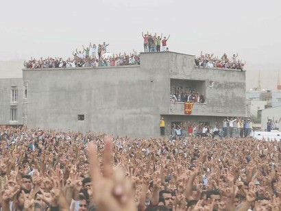 A mass demonstration in Bakur, Northern Kurdistan (Photo by Firat News Agency) 