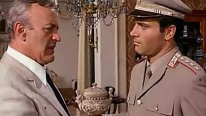 Don Mariano Arena e il capitano Bellodi nel film "Il giorno della civetta" di Damiano Damiani, tratto dall'omonimo libro di Leonardo Sciascia