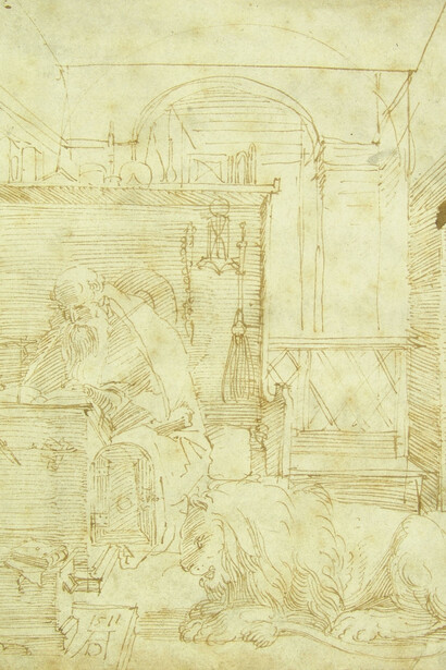 Albrecht Dürer, San Girolamo nello studio 1511 Penna (controfondato), 19.4 x 15.1 cm. Courtesy of Pinacoteca Ambrosiana